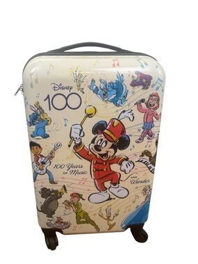 Bioworld Disney 100 Years Of Music And Wonder 20” Upright Spinner Suitcase